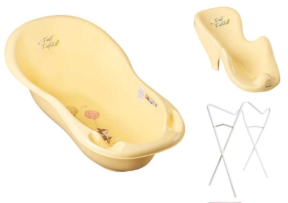 Bañera con soporte y asiento antideslizante Forest Fairytale Yellow