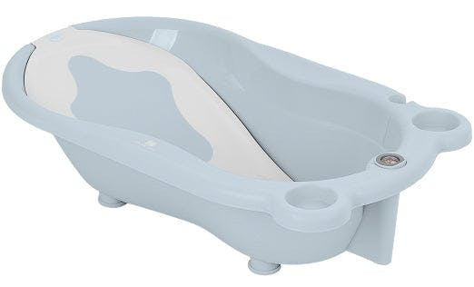 Bañera para bebé con soporte y termómetro azul