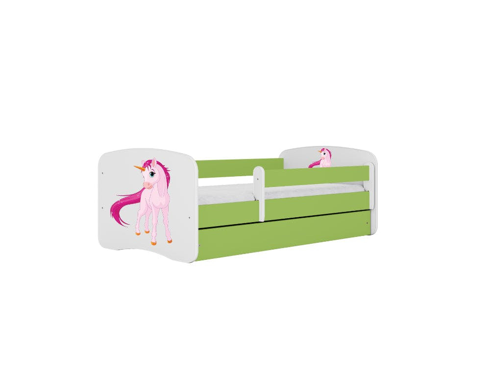 BabyDreams Unicorn Green children's bed 140 x 70 cm