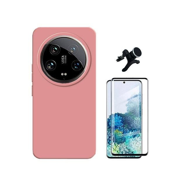 Kit protector vidrio templado curvo, funda silicona líquida y soporte magnético de coche