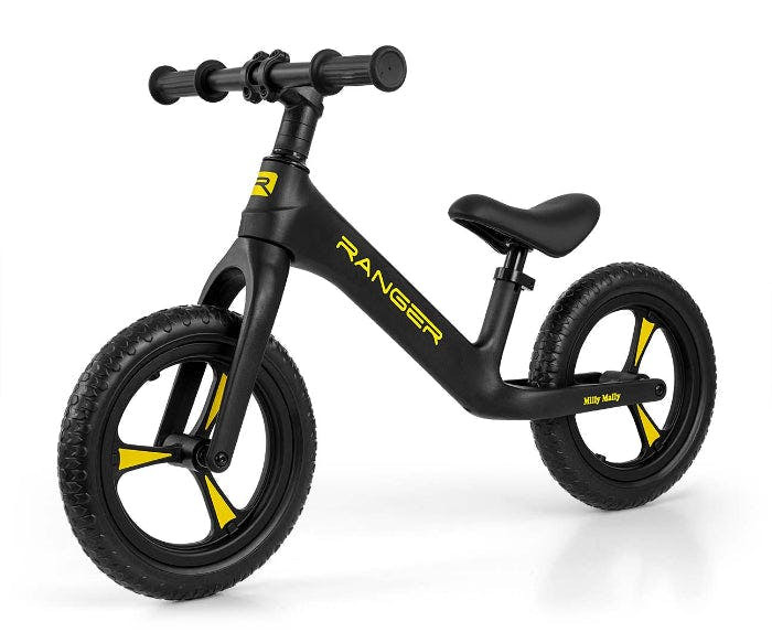 Bicicleta de equilibrio Ranger Black con ruedas 12" y sillín ajustable