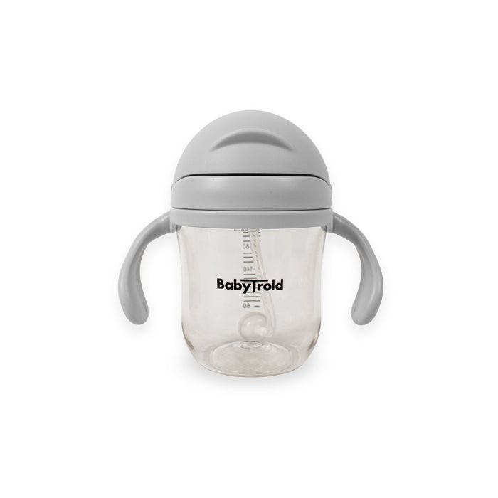 Vaso con pajita 220 ml Tritan sin BPA - gris