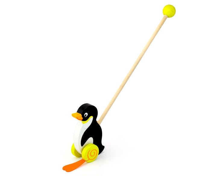 Penguin baby push toy