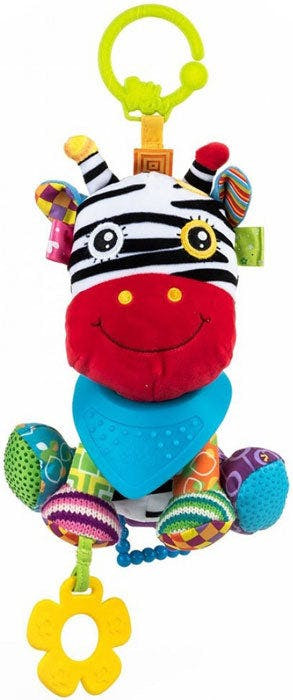 Juguete de actividades Daria — peluche con mordedores y clip para cochecito
