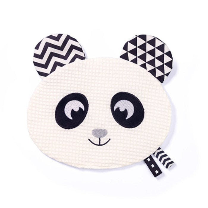 Peluche plano Happy Panda 20 x 19 cm para bebé