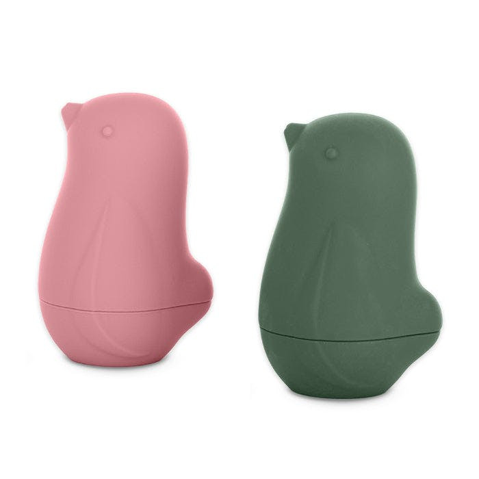 Juguetes de baño de silicona Love Birds conjunto 2 piezas