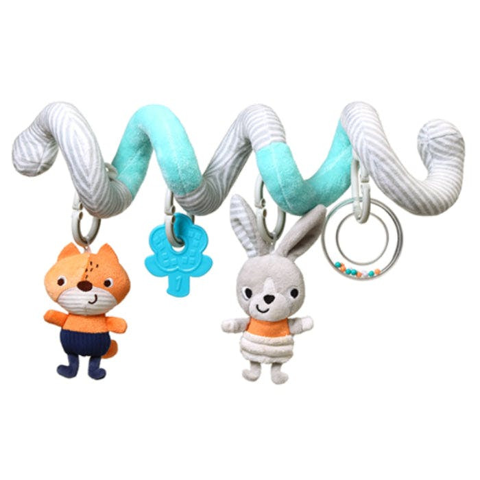 Spiral stroller toy Hey!Monday with rattle and teether