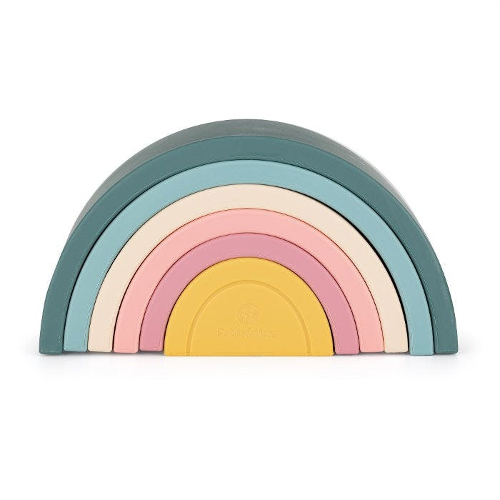Juguete apilable arco-íris de silicona - 6 piezas