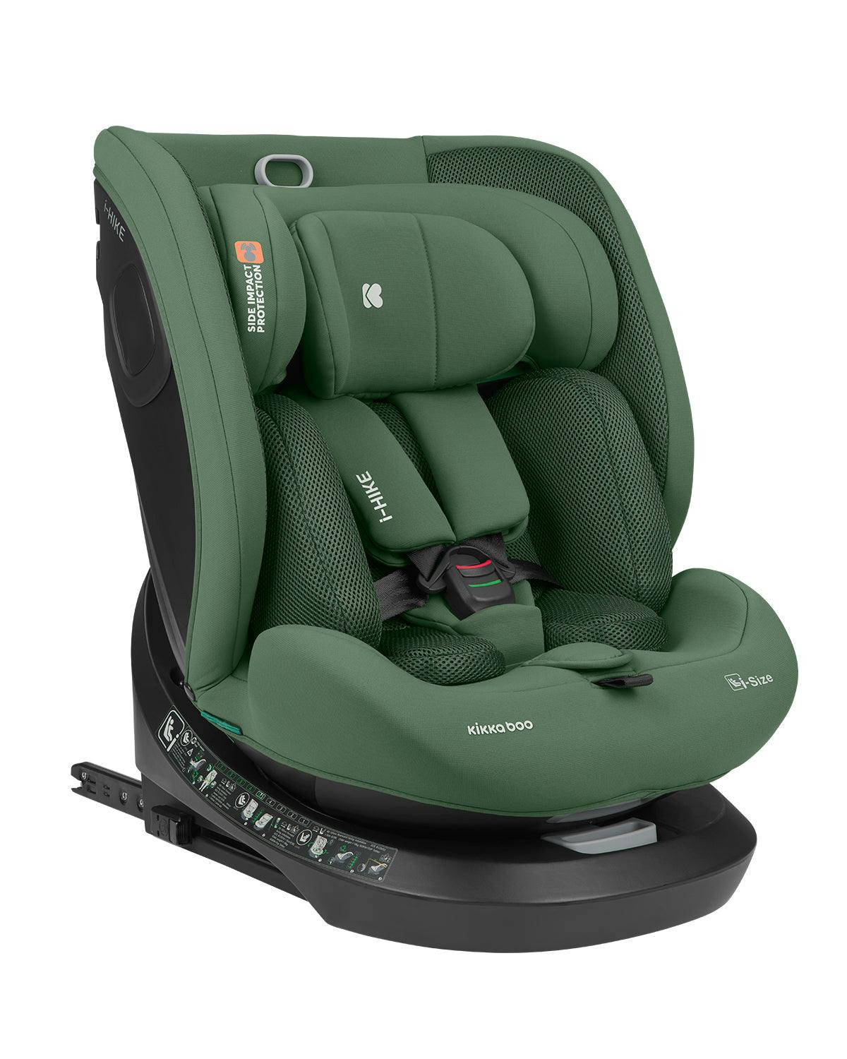 Silla de coche i-Hike i-SIZE verde con rotación 360° y reclinado ajustable