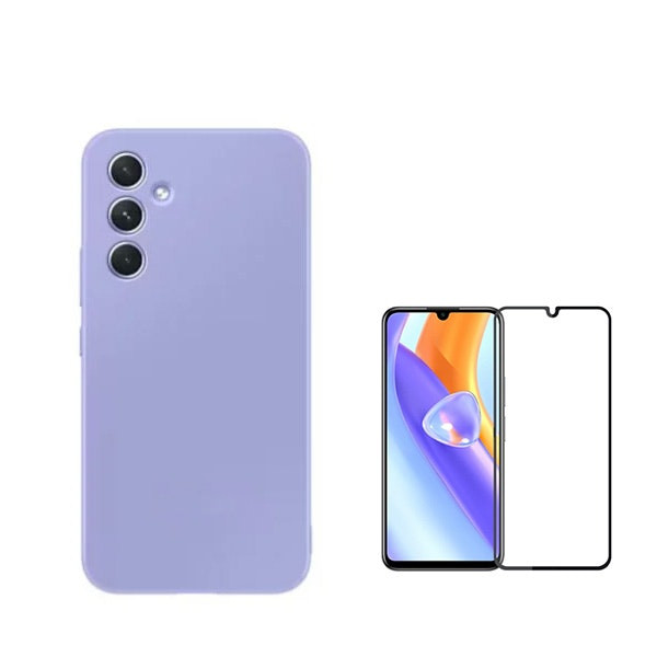 Protector Vidrio Templado Full Cover 5D y Funda Silicona Líquida para Samsung Galaxy A15