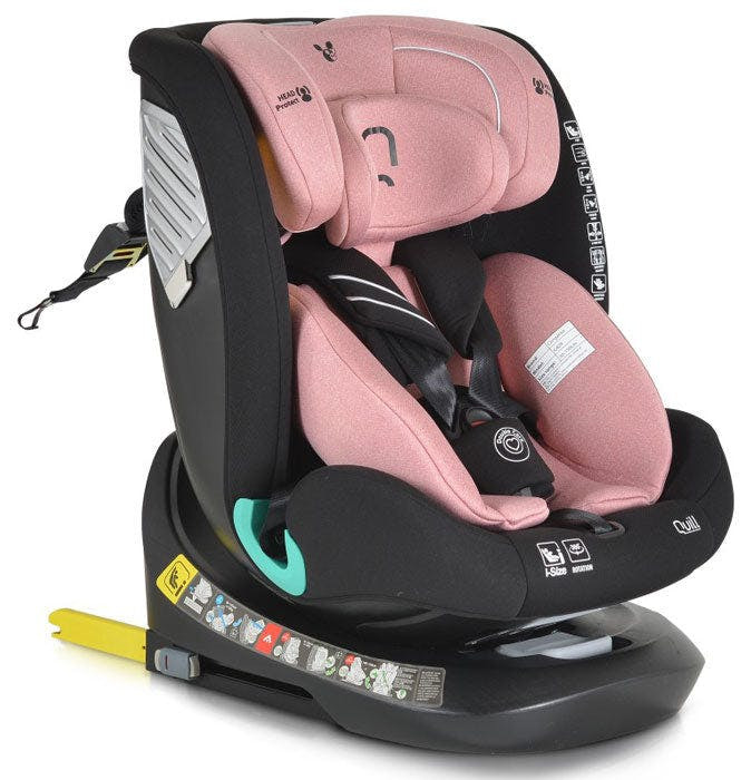i-Size Quill Pink car seat with 360° rotation and ISOFIX