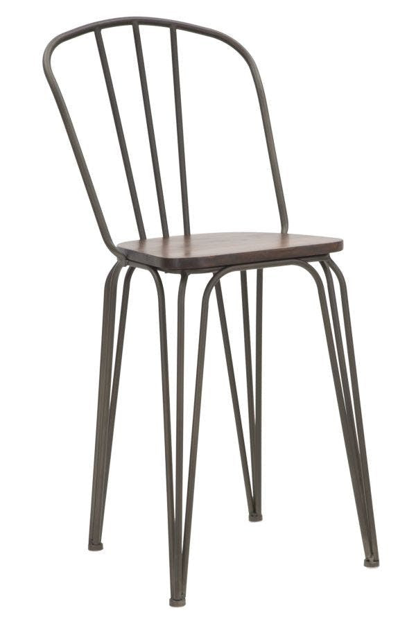 Silla de bar Harlem metal y madera conjunto 2 piezas