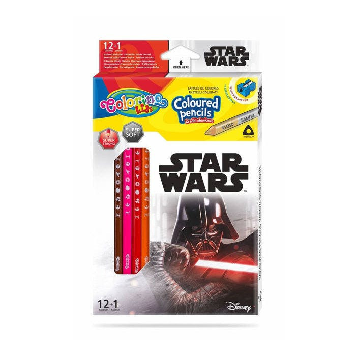 Caja de lápices de colores Disney Star Wars con sacapuntas