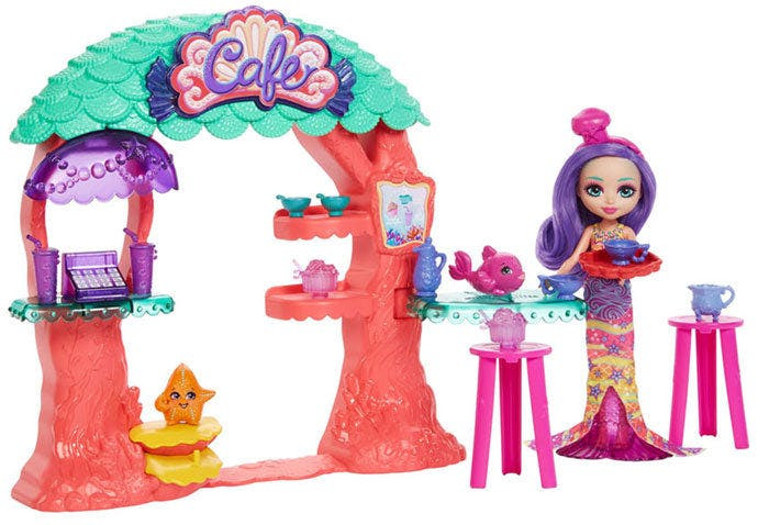 Set de café submarino para muñeca Martina Mermaid con tienda, mascotas y accesorios