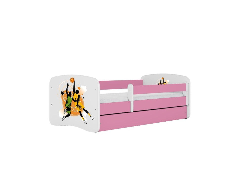 Children's bed with Flex birch slatted frame and split drawer