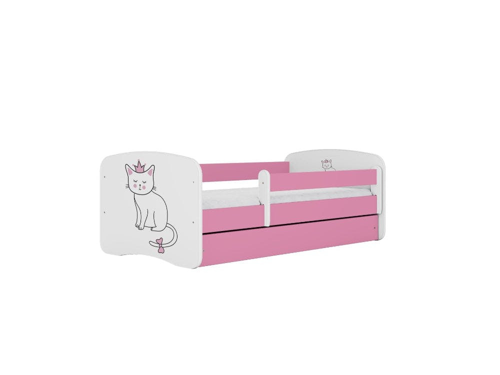 Cama infantil 160 x 80 cm con colchón BabyDreams Cat Pink