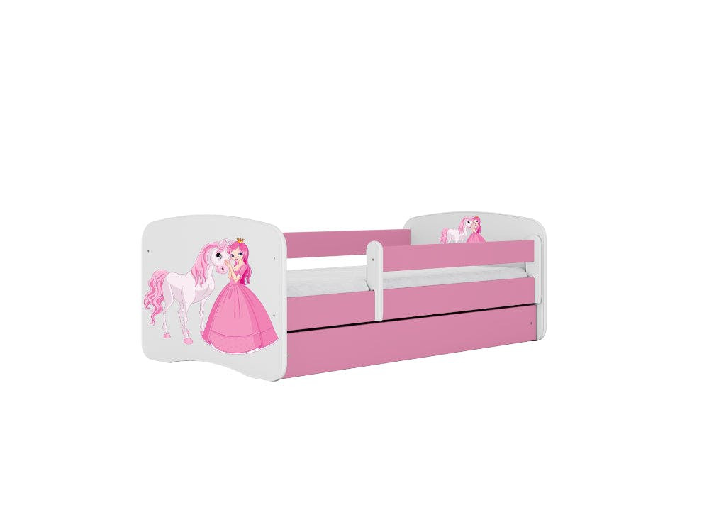 Cama infantil con colchón BabyDreams Princess and Horse rosa