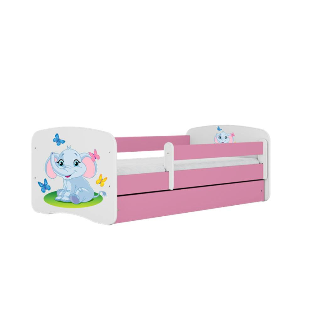 Cama infantil reversible con colchón BabyDreams Elephant Pink