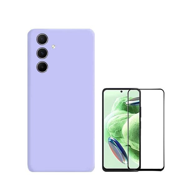 Kit Protector de Vidrio Full Cover y Funda de Silicona Líquida para Galaxy A35 5G
