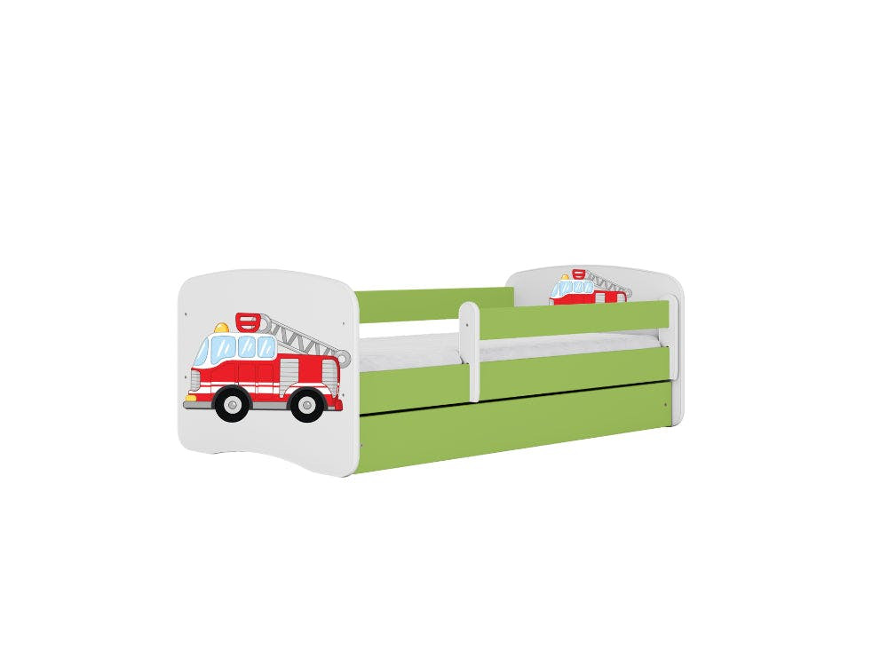 Cama infantil con barandilla y base de lamas de abedul