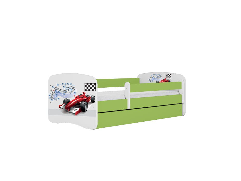 Cama infantil BabyDreams Formula Green en tablero laminado 18 mm con base de lamas de abedul