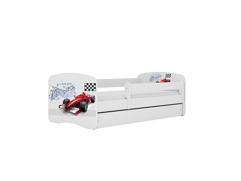 Cama infantil 160 x 80 cm con estructura de láminas de abedul y cajón dividido