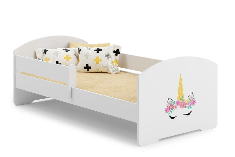 LUK children's bed with safety rail and mattress included