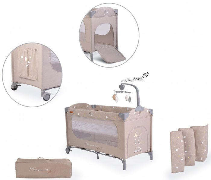 Once upon a time travel cot - beige