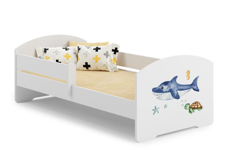 Cama infantil LUK con barrera y colchón incluido