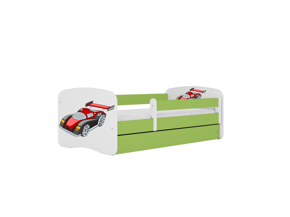 Cama infantil BabyDreams Racing Car Green con cajón