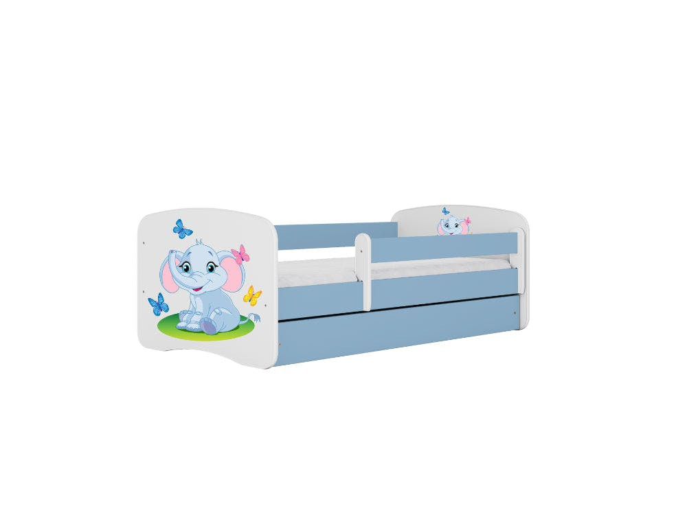 Cama infantil con cajón y colchón BabyDreams Elephant Blue