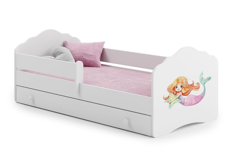Children's bed Wave Mermaid with drawer and mattress included