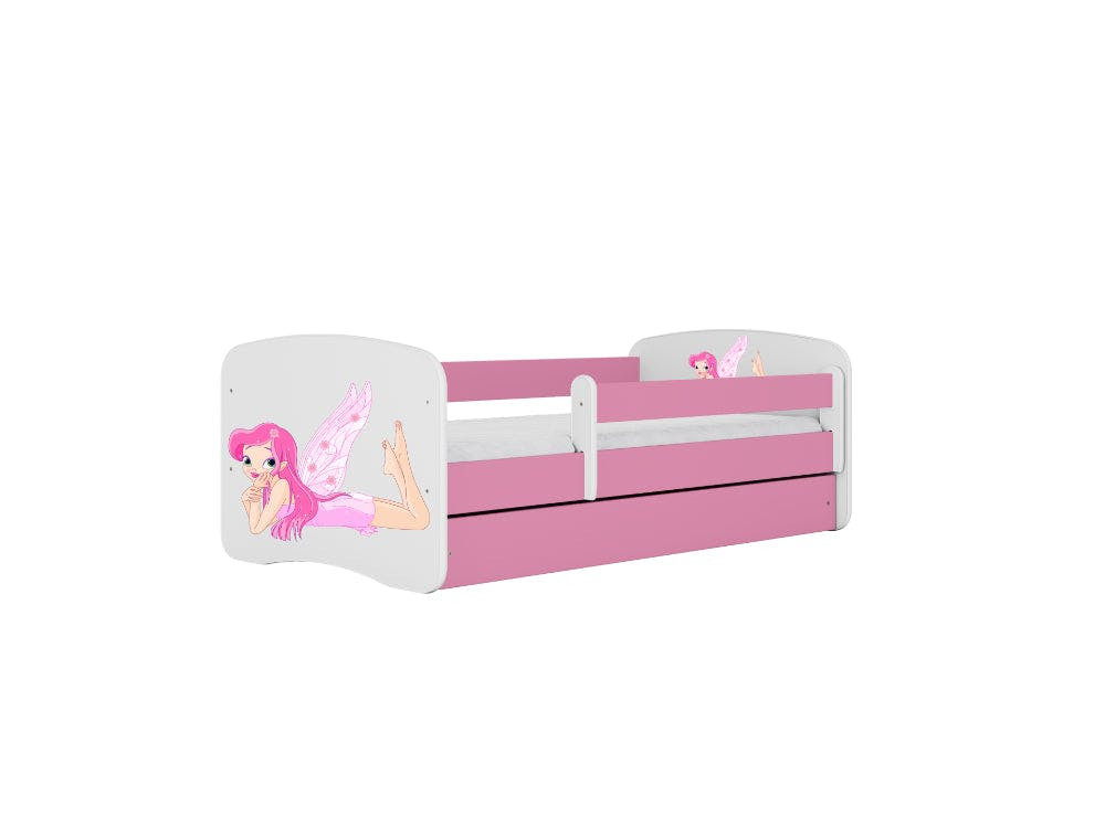 Cama infantil con cajón y colchón Fairy en rosa