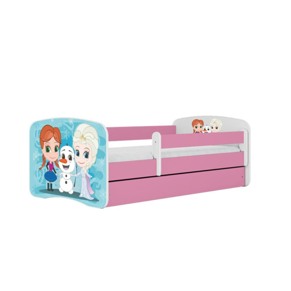 Children's bed with drawer and BabyDreams Frozen Land Pink mattress