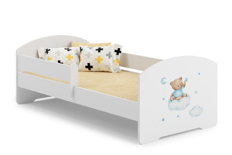 Cama infantil LUK con barrera y colchón incluidos