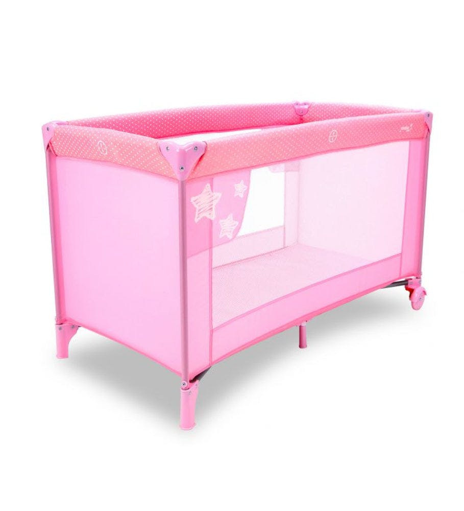 Cama de viaje Baleares Stars Pink para bebés
