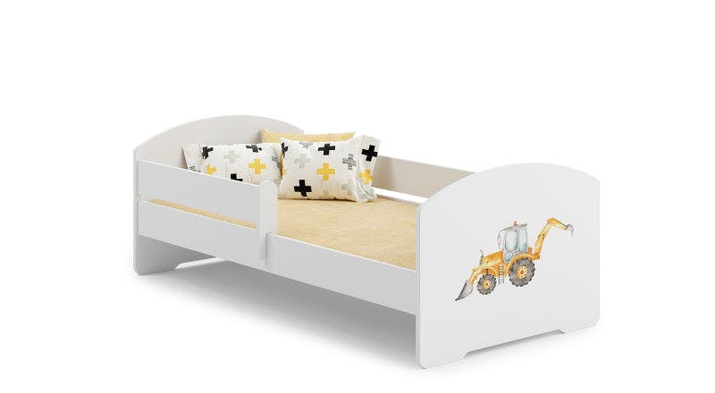 LUK children's bed with safety rail and 140x70 mattress