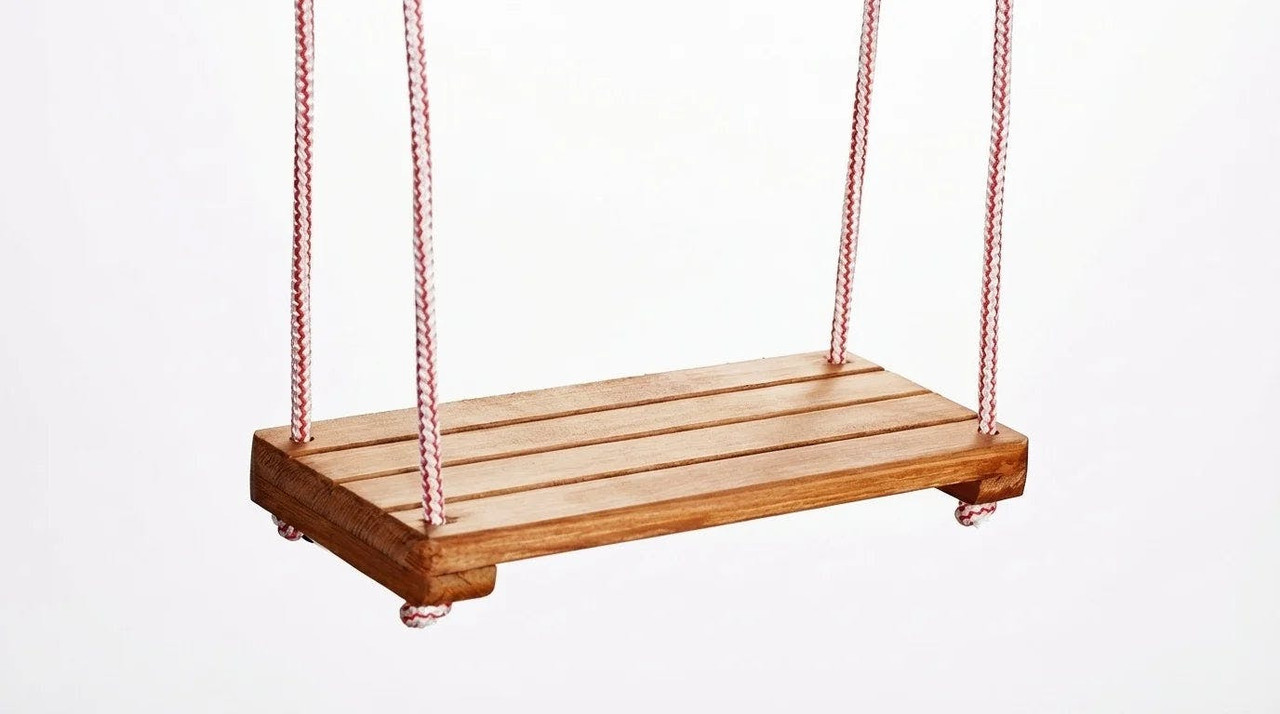Columpio de madera lacado rojo y blanco