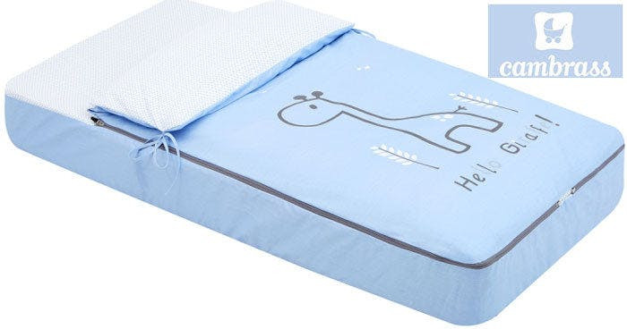 Saco de dormir bebé estampado jirafa azul