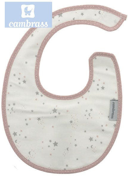 Babero con velcro cielo rosa estrella