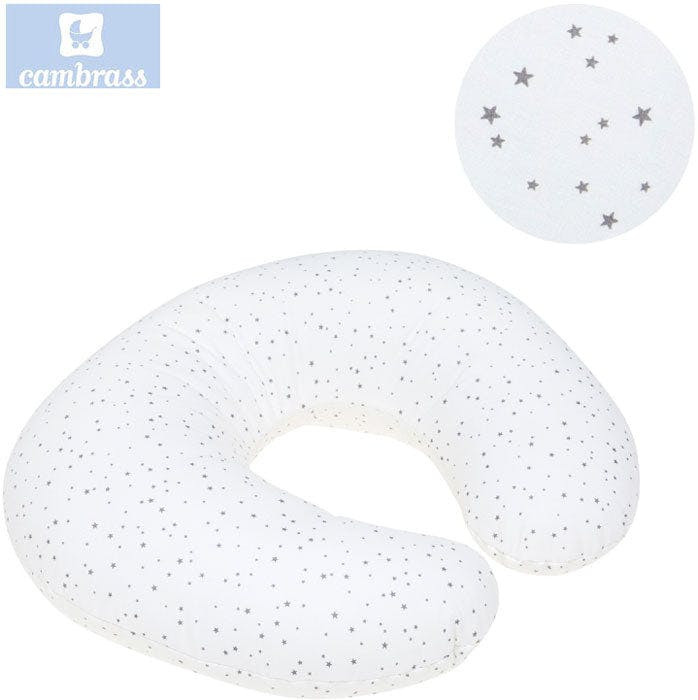 Almohada de lactancia Astra gris estampado estrella