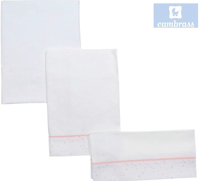 3-piece crib sheets Astra pink 120x180 cm