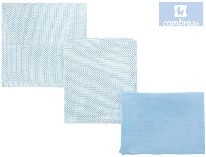 Sábanas para minicuna 3 piezas jirafa azul 80x120 cm