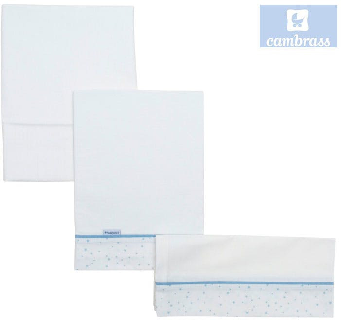 Juego de sábanas para capazo 3 uds Astra azul