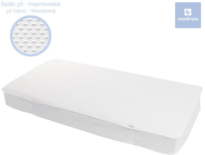 Protector de colchón para bebé 60x120 cm blanco