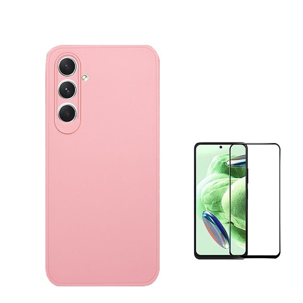 Protector de vidrio templado Full Cover 5D y funda de silicona líquida para Samsung Galaxy S23 FE