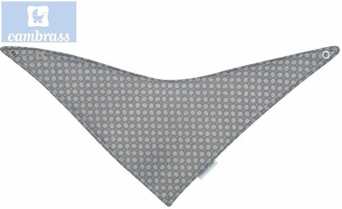 Triangular bib bandana with clip closure grey floral
