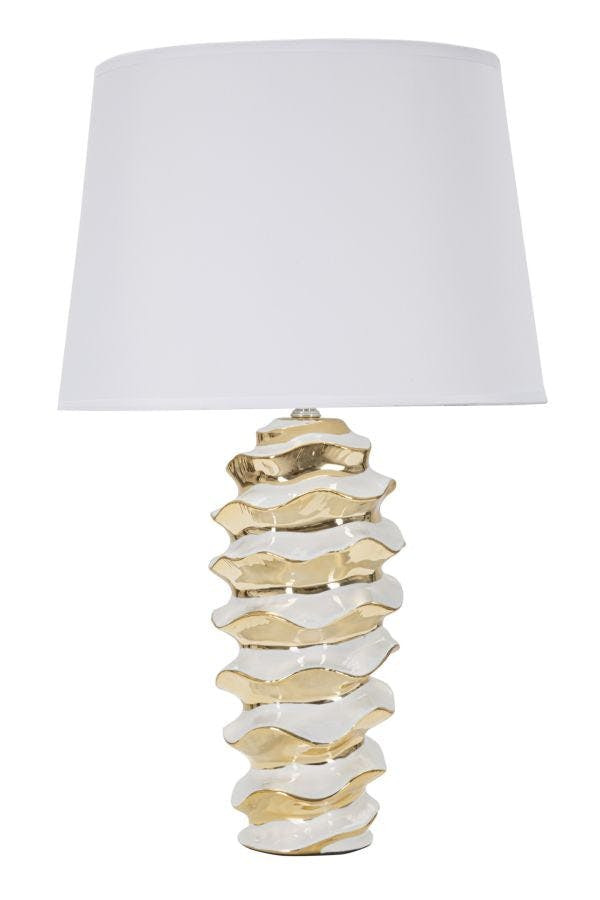 Lámpara de mesa Glam Space con pantalla blanca