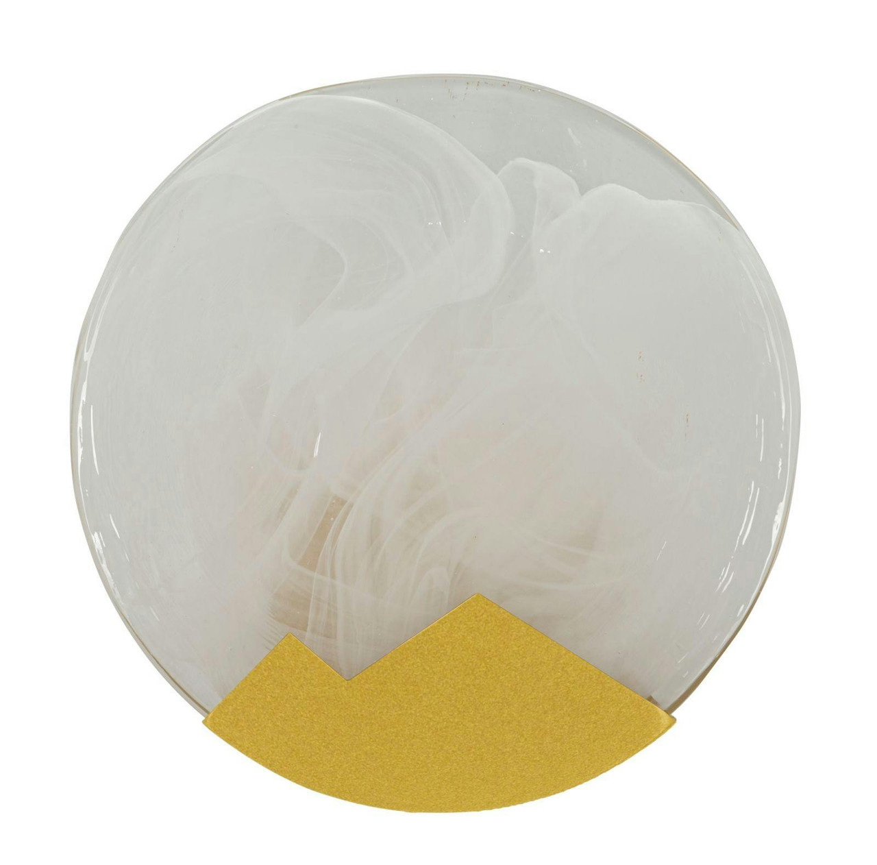 Lámpara de pared Moon en metal dorado con motivos geométricos