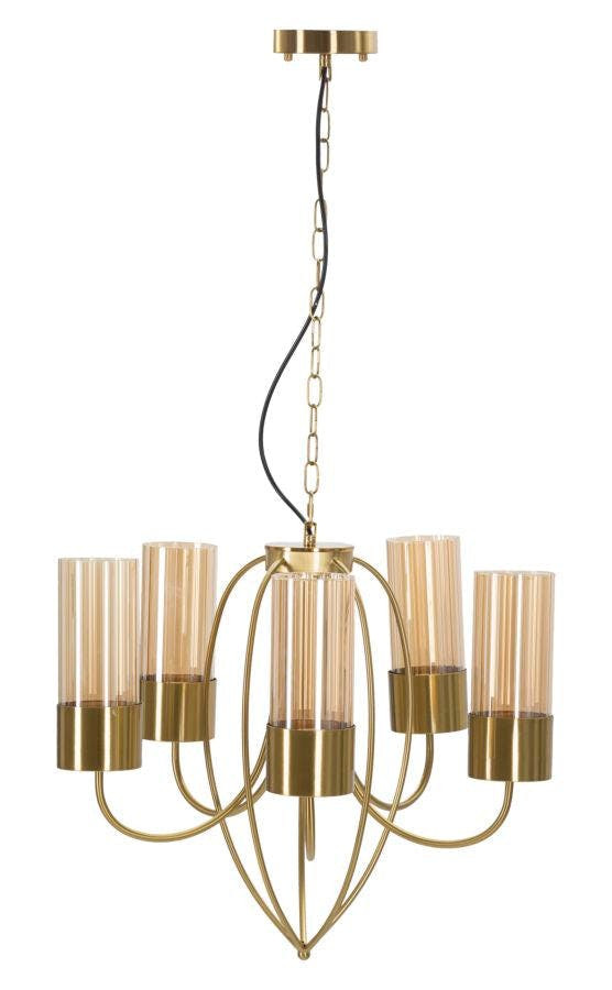 Lámpara de techo Versailles 5 luces metal dorado